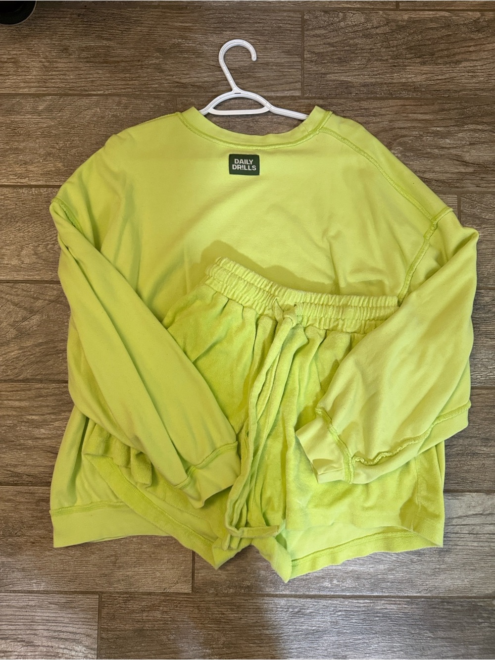 Daily Drills Neon Lime Sweatshirt & Shorts Set